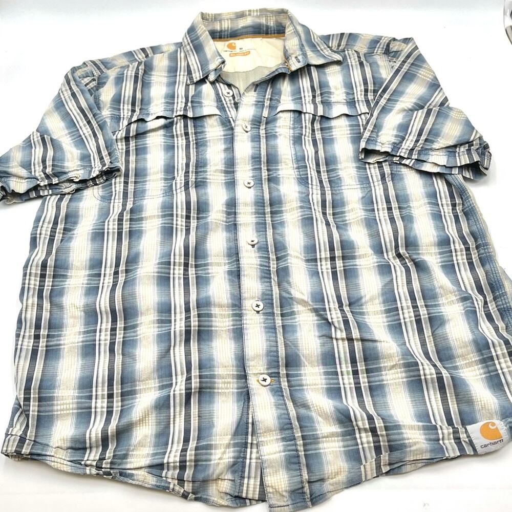 Carhartt Men's Fort Plaid Short Sleeve Shirt sz MEDIUM